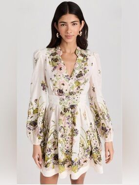 Zimmermann Halliday Plunge Mini Dress/ size 0p/ NWT